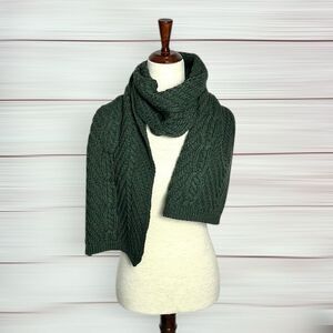 NWOT Blarney Aran Original Scarf Cable Knit Wool Ireland Green Men’s Women’s